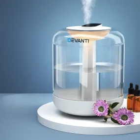 1L Ultrasonic Aroma Diffuser Humidifier, LED, Portable - Devanti