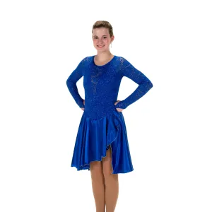 210 Figure Skating Lilt of Lace Dance Dress - Icy Ivory, Black Star or Royalty Blue