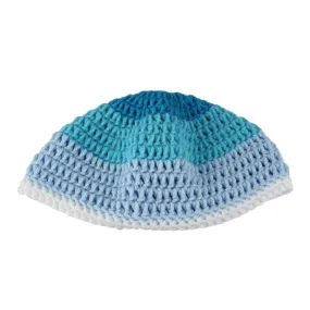 3 Shades of Blue Crochet Beanie Hat Small/Medium - JMCH33SM