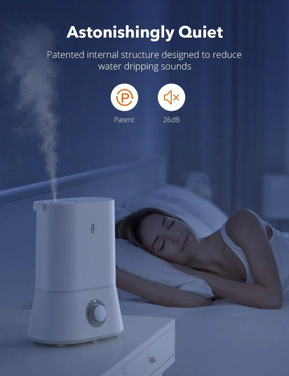 4L Cool Mist Humidifier 024, For Bedroom Home Baby