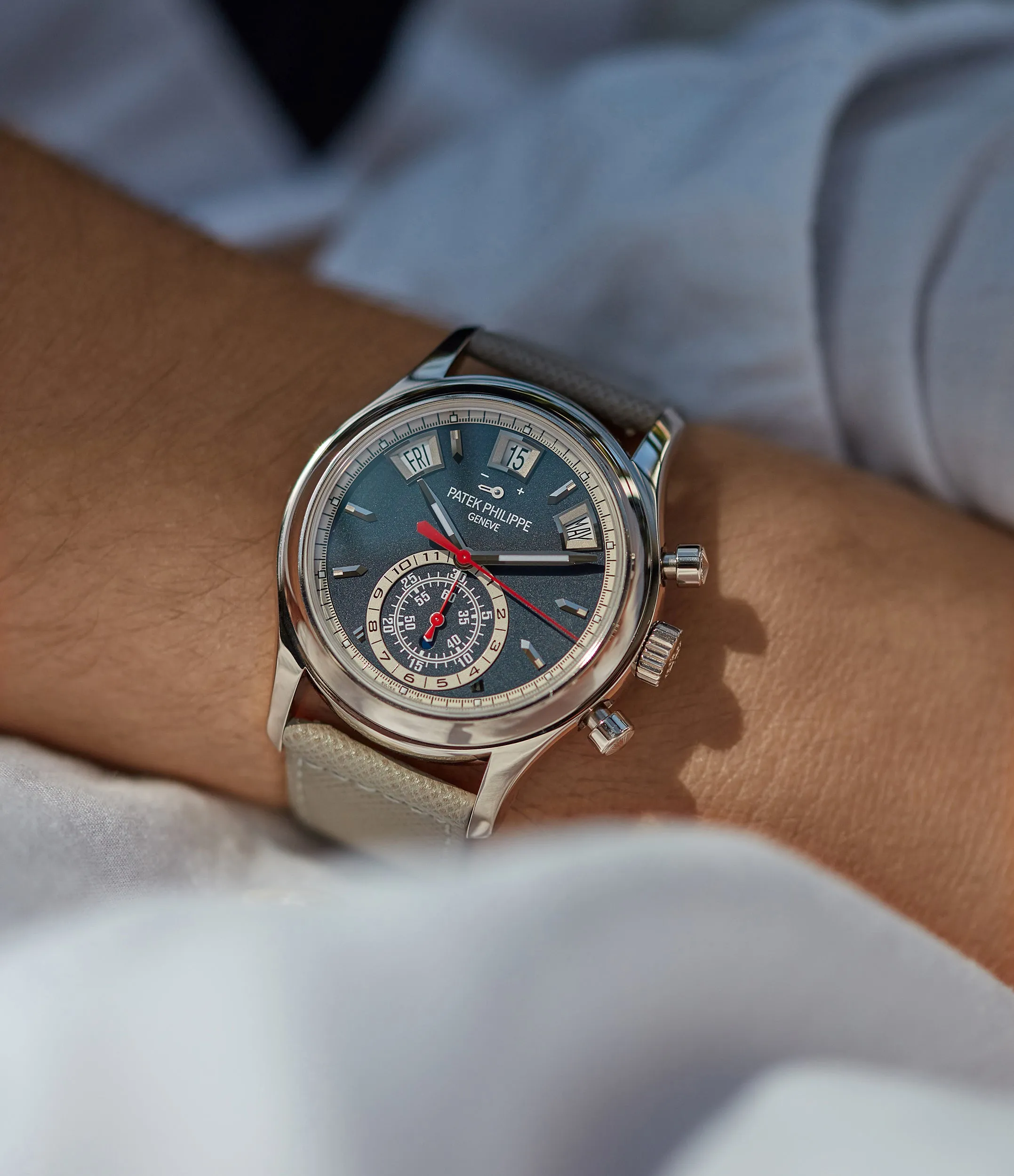 5960/01G-001 | Annual Calendar Chronograph | White Gold