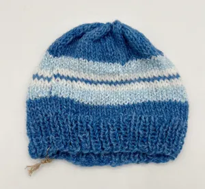 6-12 M Denim, Light Blue & White Acrylic Knit Beanie