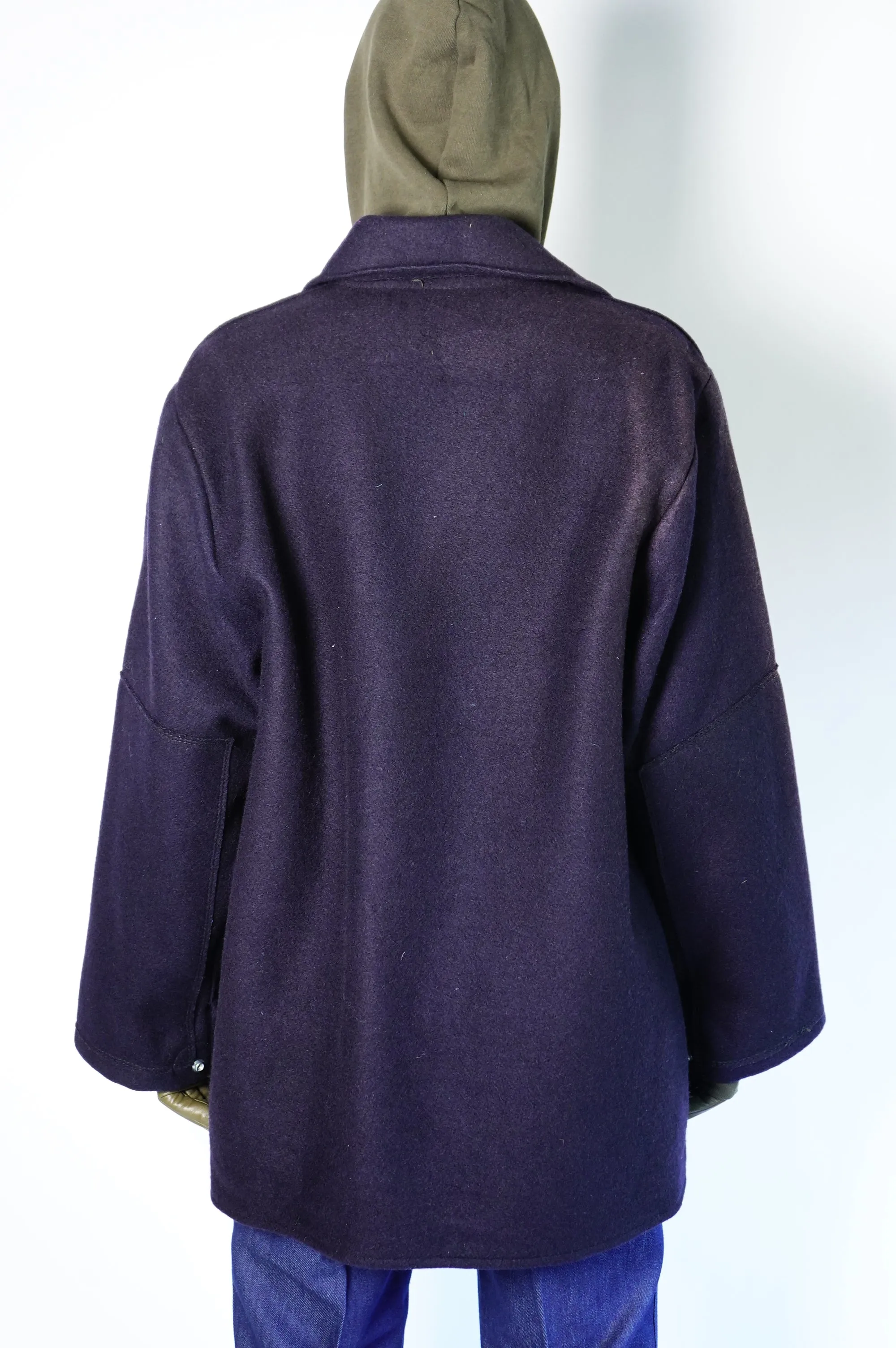 60's "UNKNOWN" -Wool Melton Welding Coat-