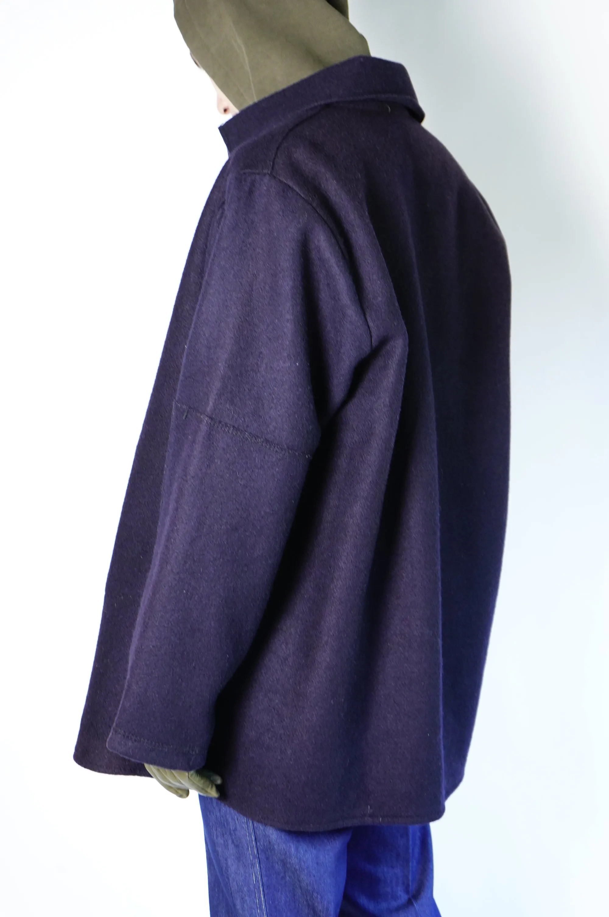 60's "UNKNOWN" -Wool Melton Welding Coat-