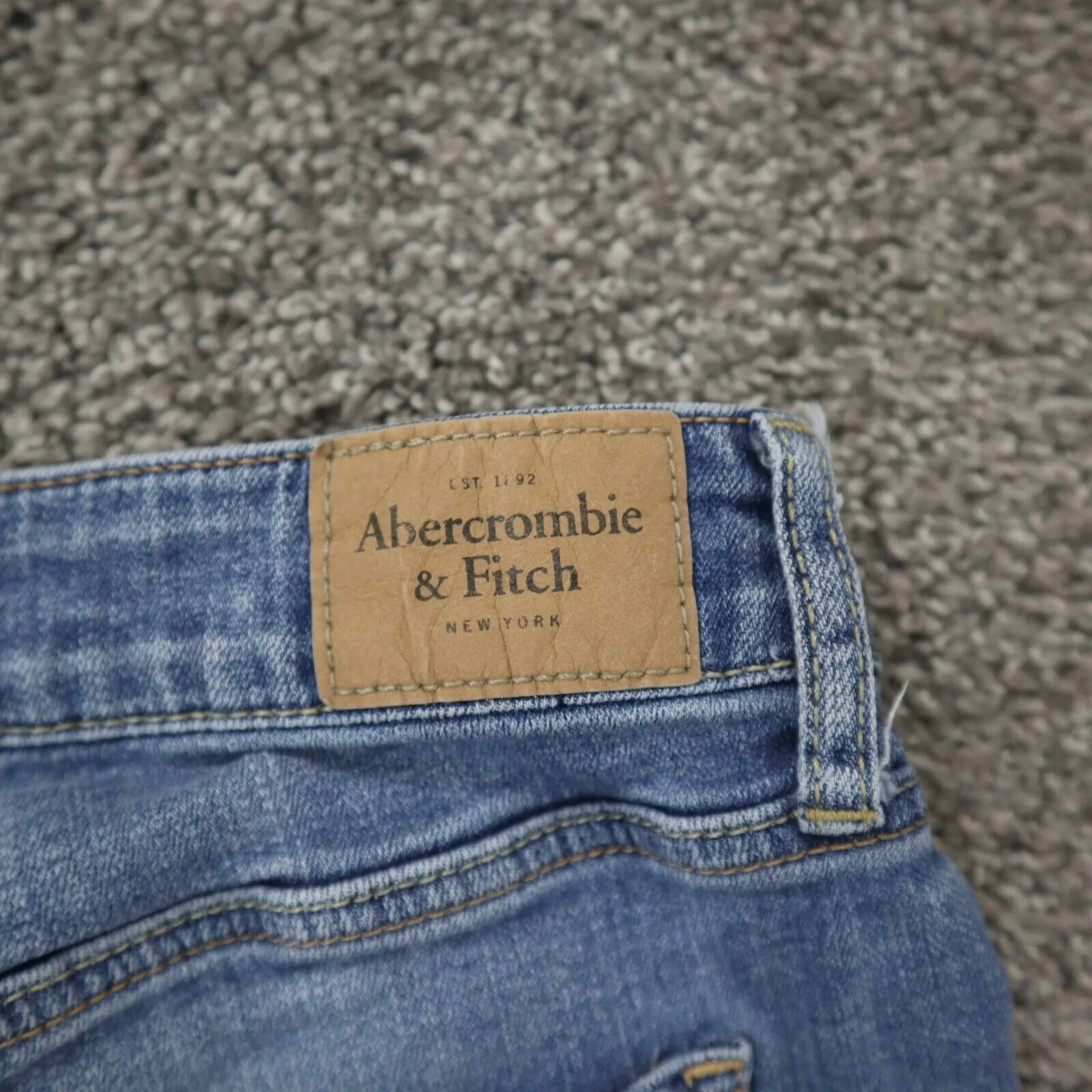 Abercrombie & Fitch Womens Skinny Jeans Denim Stretch Low Rise Blue Size 38X31