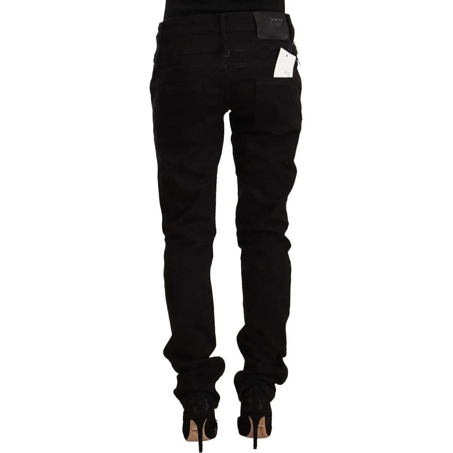 Acht Chic Black Low Waist Skinny Jeans