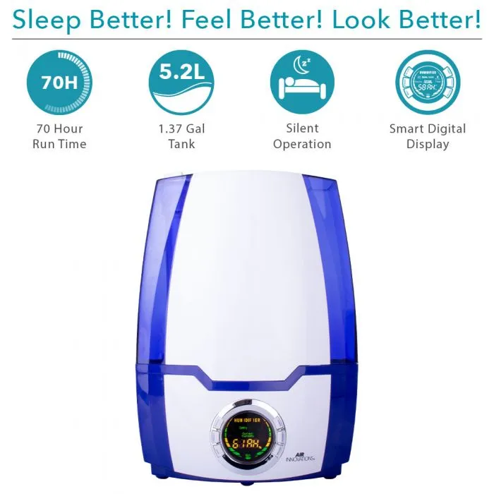 Air Innovations MH-505A Ultrasonic Cool Mist Humidifier with Aromatherapy