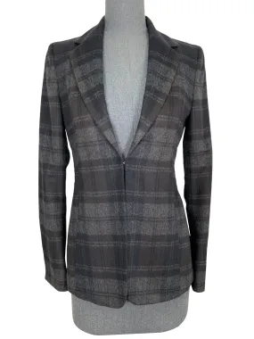 Akris Wool Plaid Blazer Jacket Size S