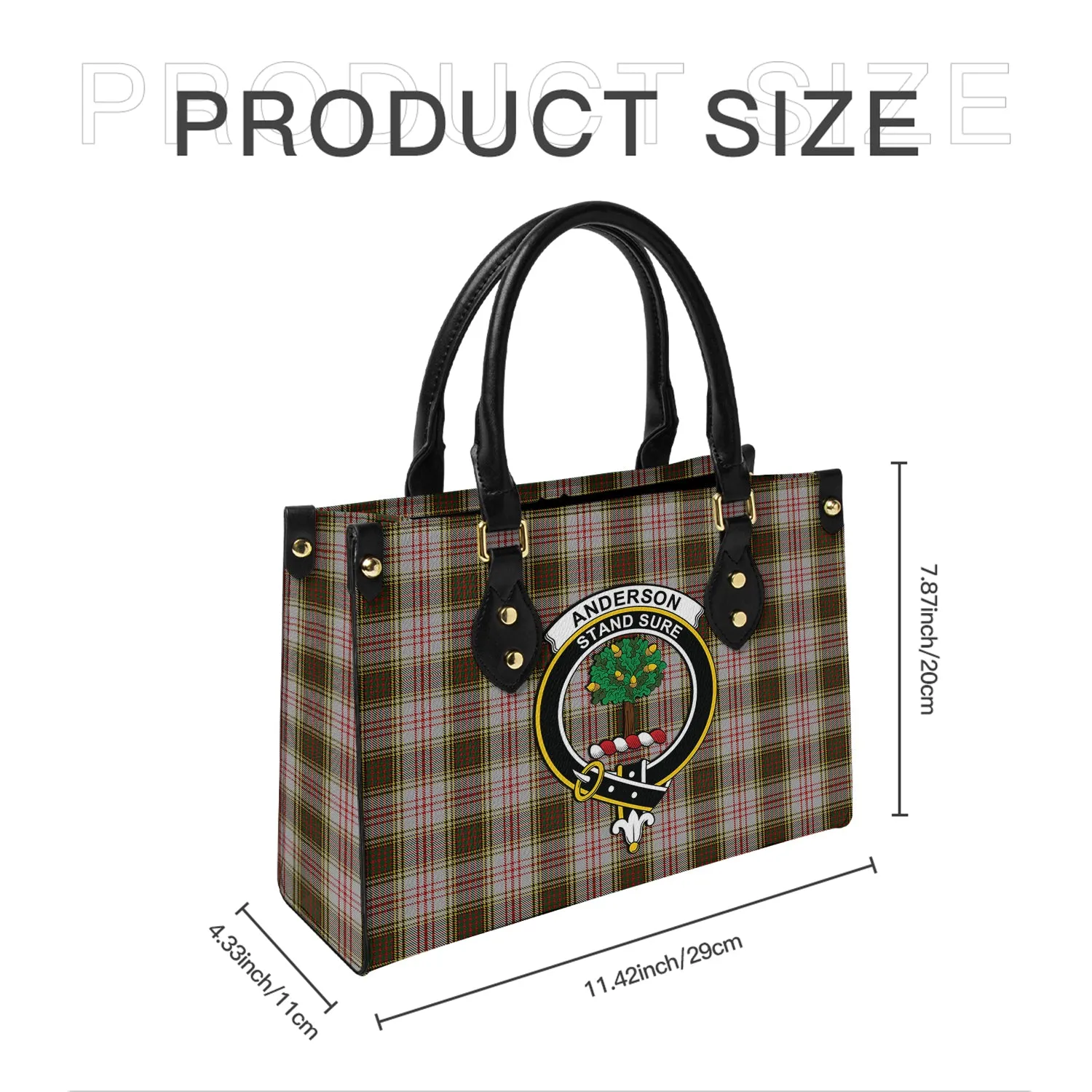 Anderson Dress Tartan Leather Bag with Family Crest