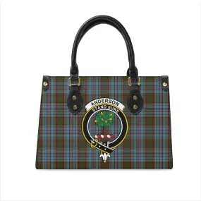 Anderson Tartan Leather Bag with Family Crest