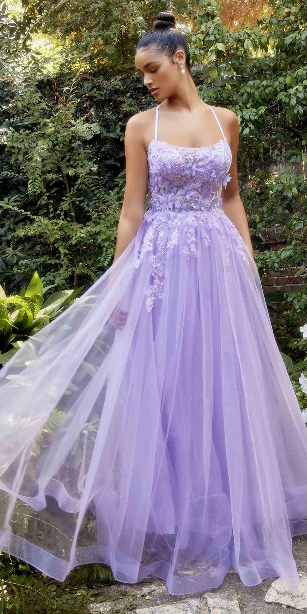 Andrea & Leo A1141 Floor Length Fluttering Butterfly Applique A-Line Gown