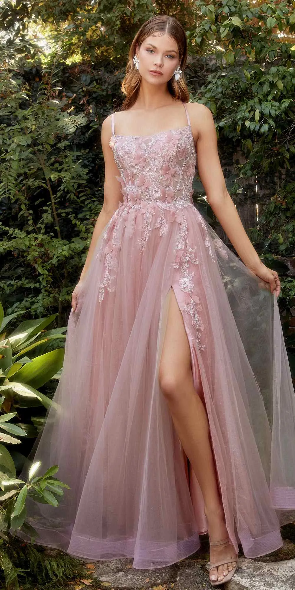 Andrea & Leo A1141 Floor Length Fluttering Butterfly Applique A-Line Gown