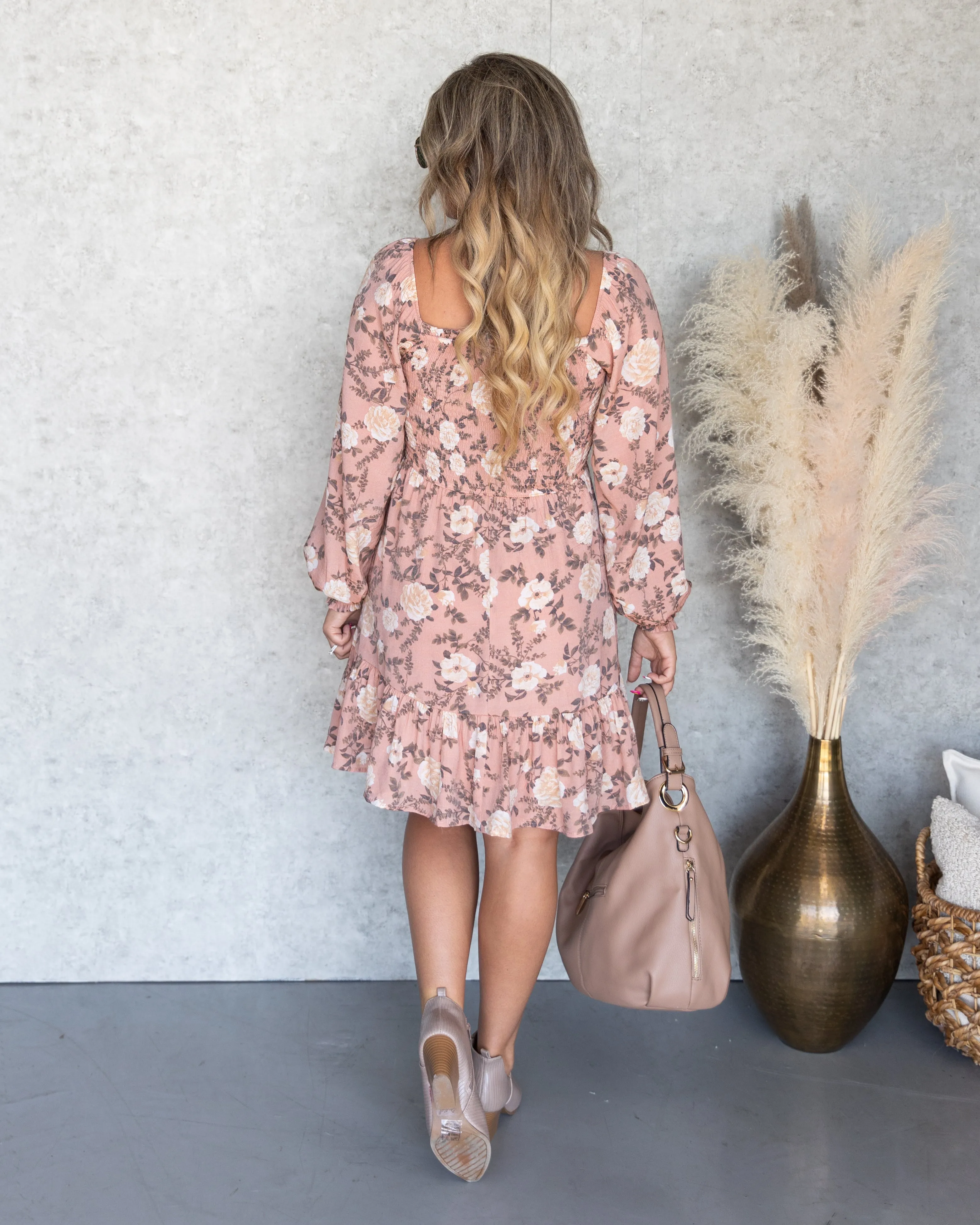 Ariella Floral Dress - Blush