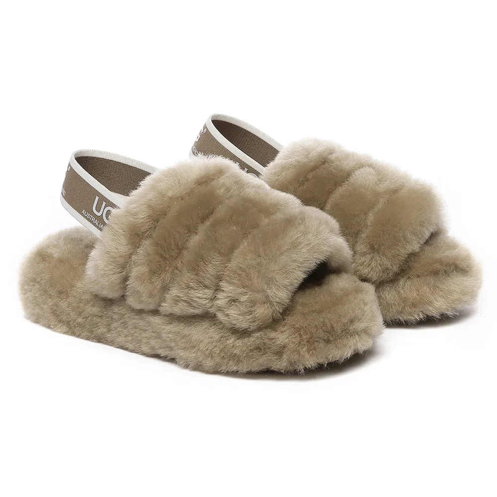 AUSTRALIAN SHEPHERD UGG Kids Fluffy Slides Slingback Puffy #AS2067K