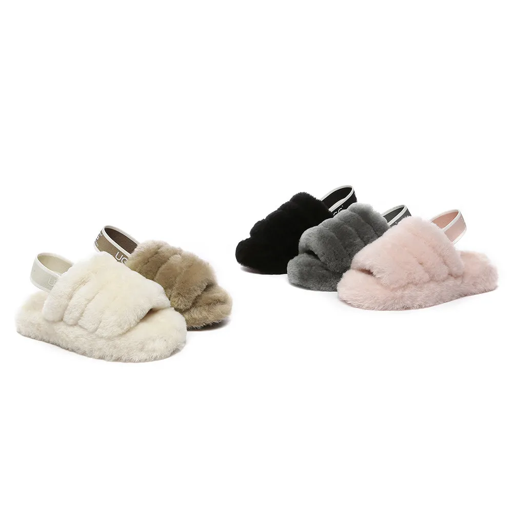 AUSTRALIAN SHEPHERD UGG Kids Fluffy Slides Slingback Puffy #AS2067K