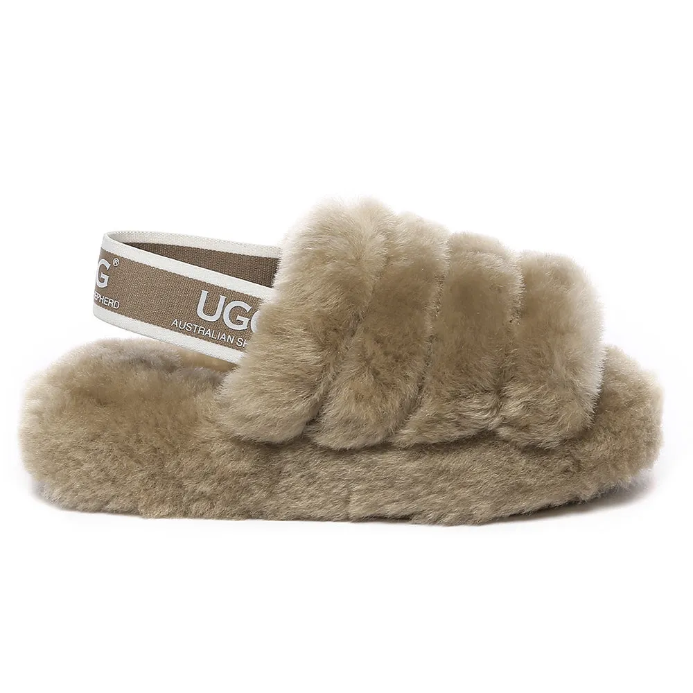 AUSTRALIAN SHEPHERD UGG Kids Fluffy Slides Slingback Puffy #AS2067K