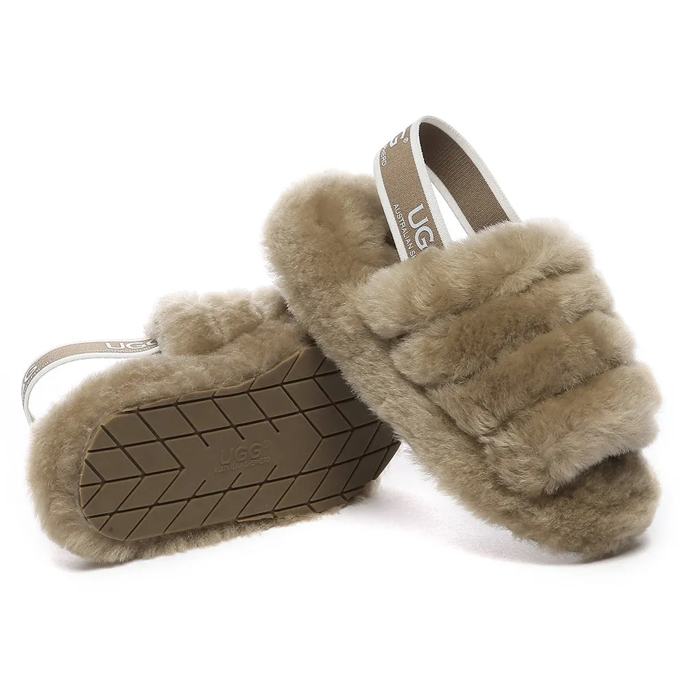 AUSTRALIAN SHEPHERD UGG Kids Fluffy Slides Slingback Puffy #AS2067K