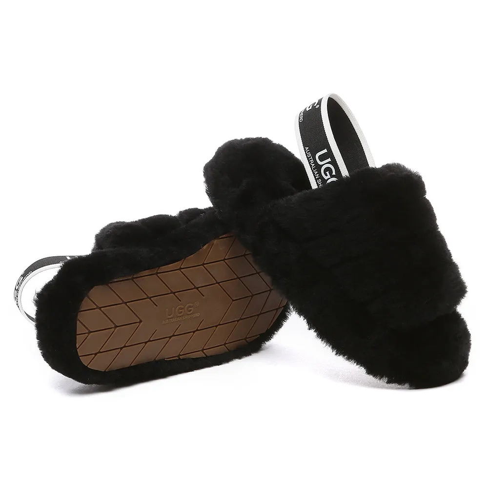 AUSTRALIAN SHEPHERD UGG Kids Fluffy Slides Slingback Puffy #AS2067K