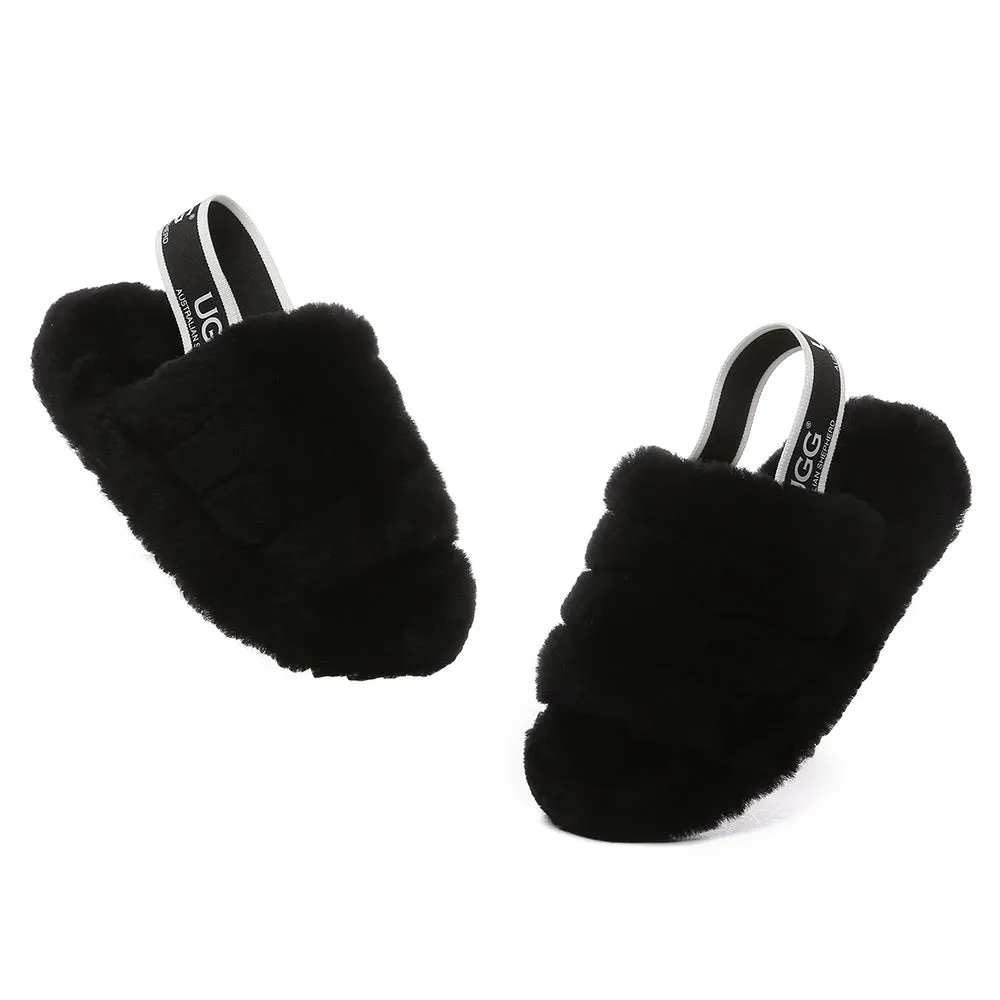 AUSTRALIAN SHEPHERD UGG Kids Fluffy Slides Slingback Puffy #AS2067K