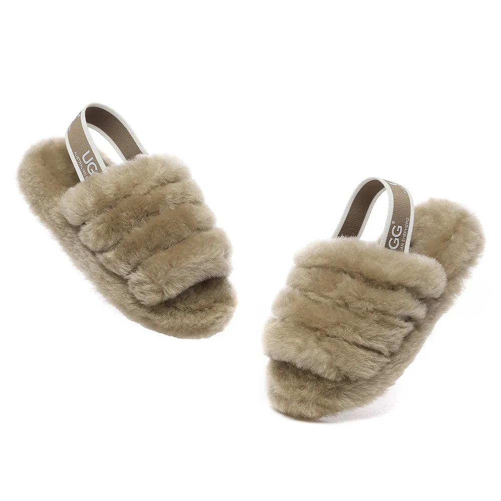 AUSTRALIAN SHEPHERD UGG Kids Fluffy Slides Slingback Puffy #AS2067K