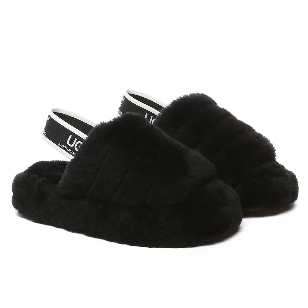 AUSTRALIAN SHEPHERD UGG Kids Fluffy Slides Slingback Puffy #AS2067K