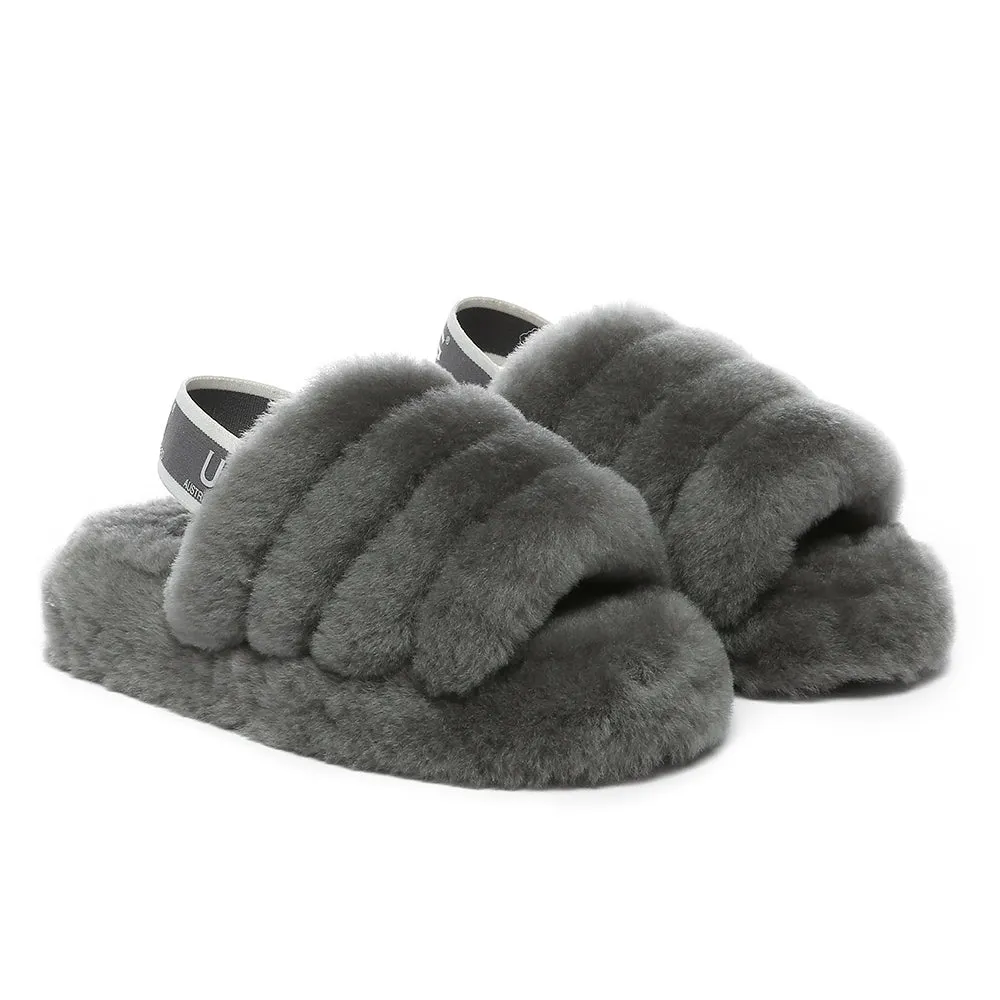 AUSTRALIAN SHEPHERD UGG Kids Fluffy Slides Slingback Puffy #AS2067K