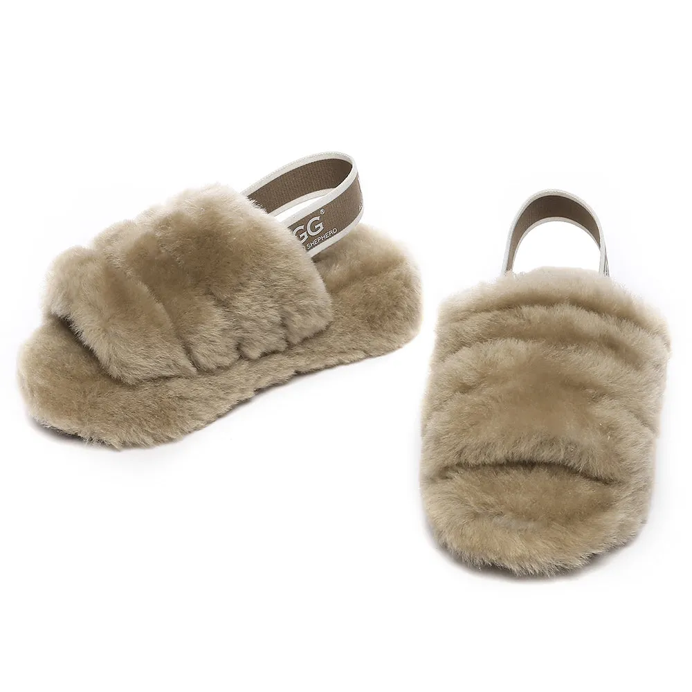 AUSTRALIAN SHEPHERD UGG Kids Fluffy Slides Slingback Puffy #AS2067K