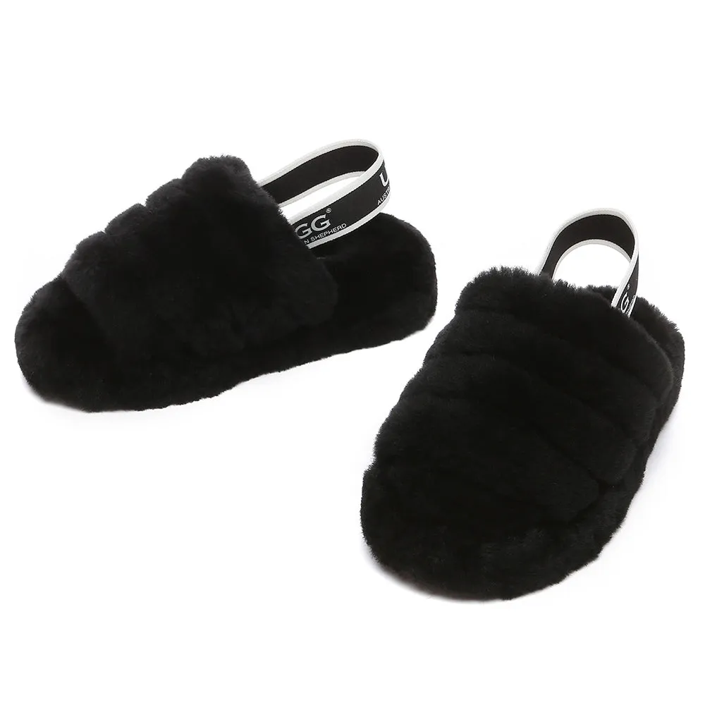 AUSTRALIAN SHEPHERD UGG Kids Fluffy Slides Slingback Puffy #AS2067K