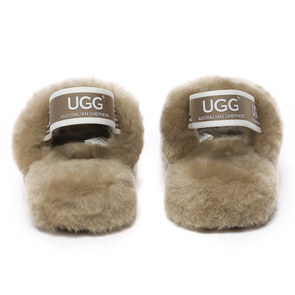 AUSTRALIAN SHEPHERD UGG Kids Fluffy Slides Slingback Puffy #AS2067K