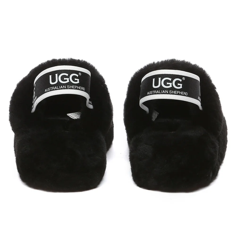 AUSTRALIAN SHEPHERD UGG Kids Fluffy Slides Slingback Puffy #AS2067K