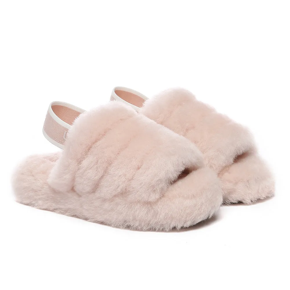 AUSTRALIAN SHEPHERD UGG Kids Fluffy Slides Slingback Puffy #AS2067K