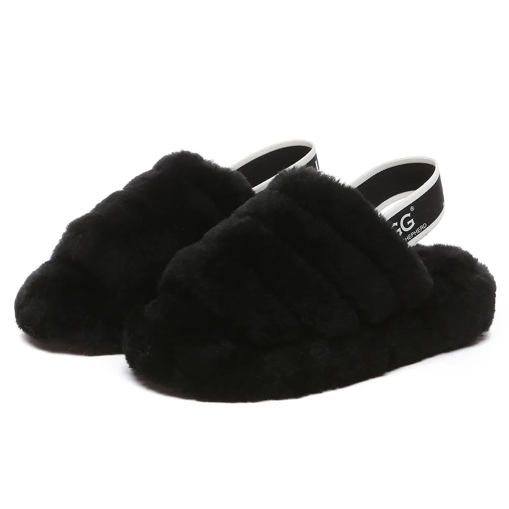 AUSTRALIAN SHEPHERD UGG Kids Fluffy Slides Slingback Puffy #AS2067K