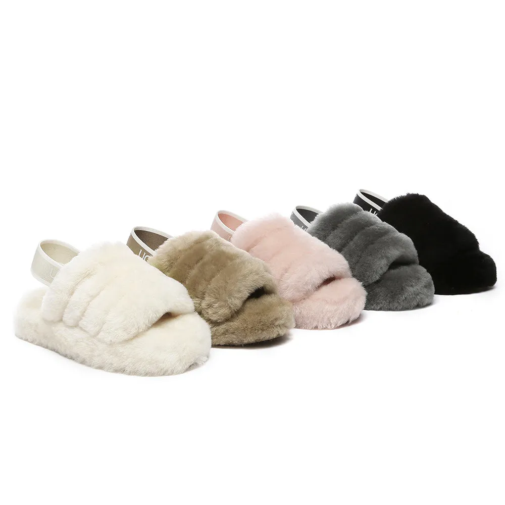 AUSTRALIAN SHEPHERD UGG Kids Fluffy Slides Slingback Puffy #AS2067K