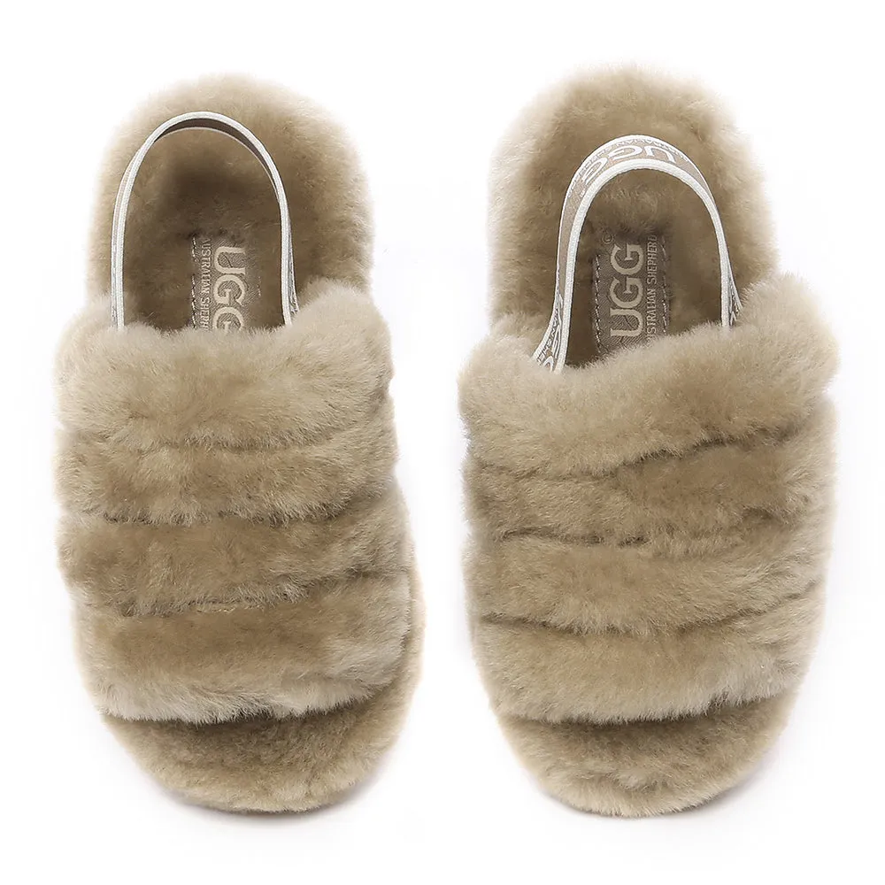 AUSTRALIAN SHEPHERD UGG Kids Fluffy Slides Slingback Puffy #AS2067K