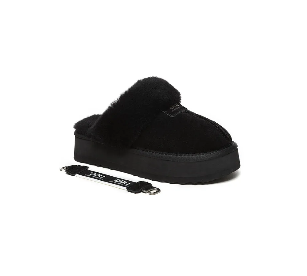 Australian Shepherd UGG Removable Strap Slingback UGG Slipper Women Waffle Platform - AS2048