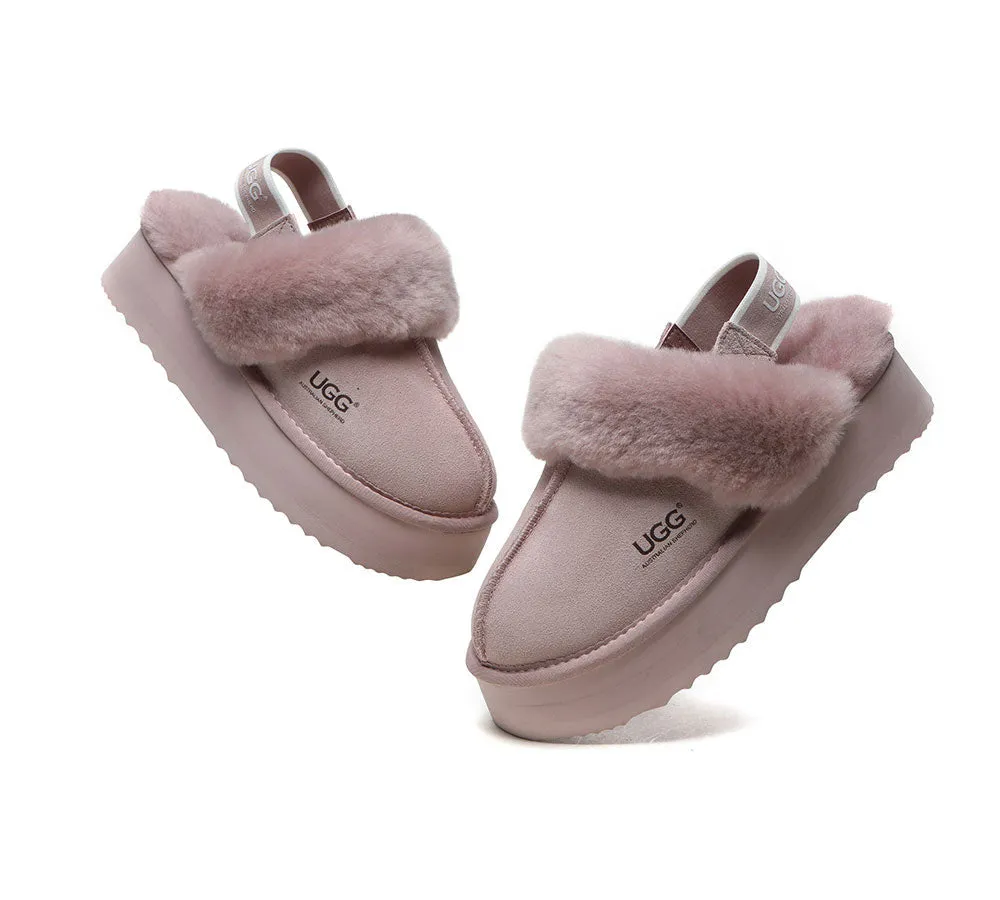 AUSTRALIAN SHEPHERD® UGG Slippers Women Removable Strap Slingback Platform Muffin