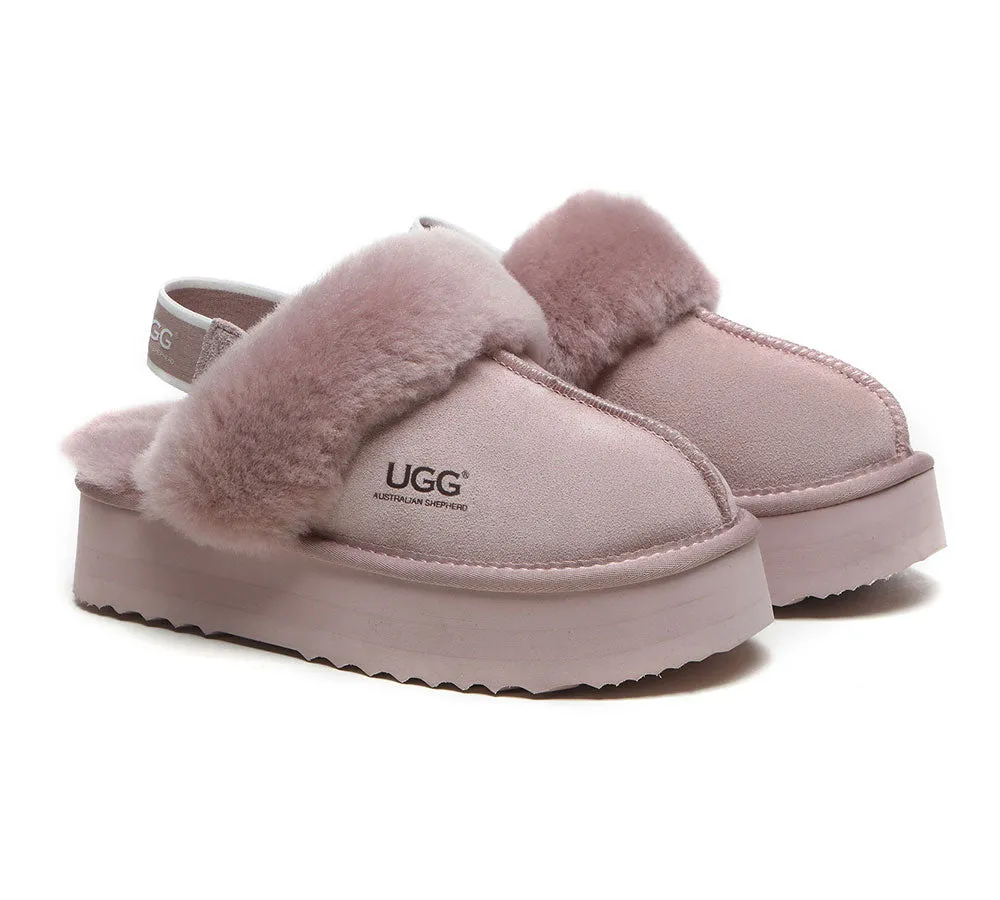 AUSTRALIAN SHEPHERD® UGG Slippers Women Removable Strap Slingback Platform Muffin