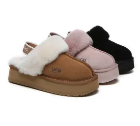 AUSTRALIAN SHEPHERD® UGG Slippers Women Removable Strap Slingback Platform Muffin