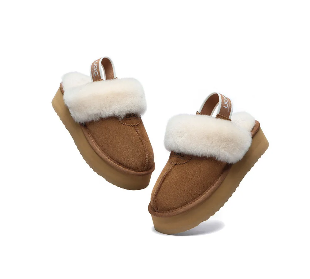 AUSTRALIAN SHEPHERD® UGG Slippers Women Removable Strap Slingback Platform Waffle