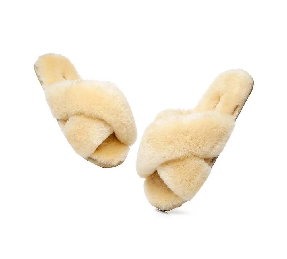 AUSTRALIAN SHEPHERD® UGG Women Crossover Fluffy Slides Linty