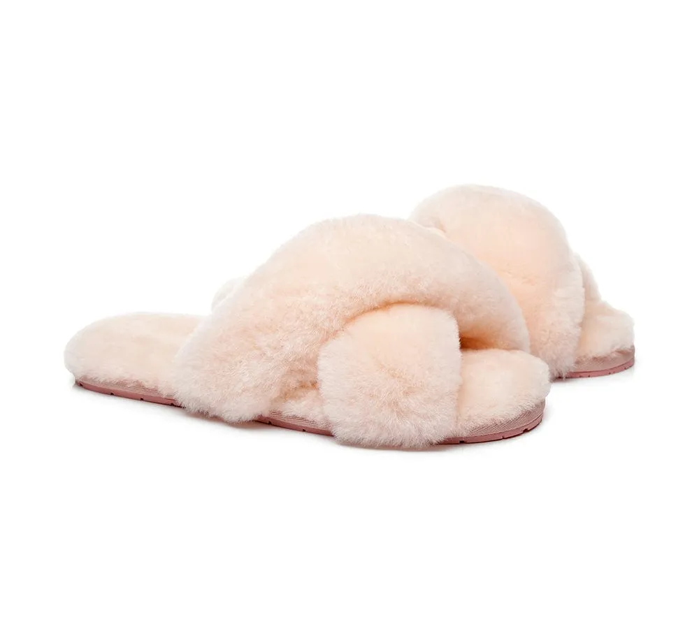 AUSTRALIAN SHEPHERD® UGG Women Crossover Fluffy Slides Linty