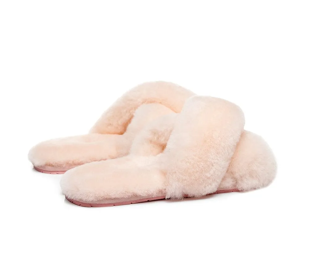 AUSTRALIAN SHEPHERD® UGG Women Crossover Fluffy Slides Linty