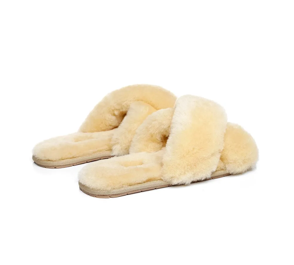 AUSTRALIAN SHEPHERD® UGG Women Crossover Fluffy Slides Linty