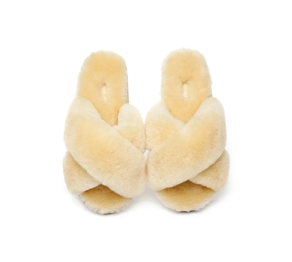 AUSTRALIAN SHEPHERD® UGG Women Crossover Fluffy Slides Linty