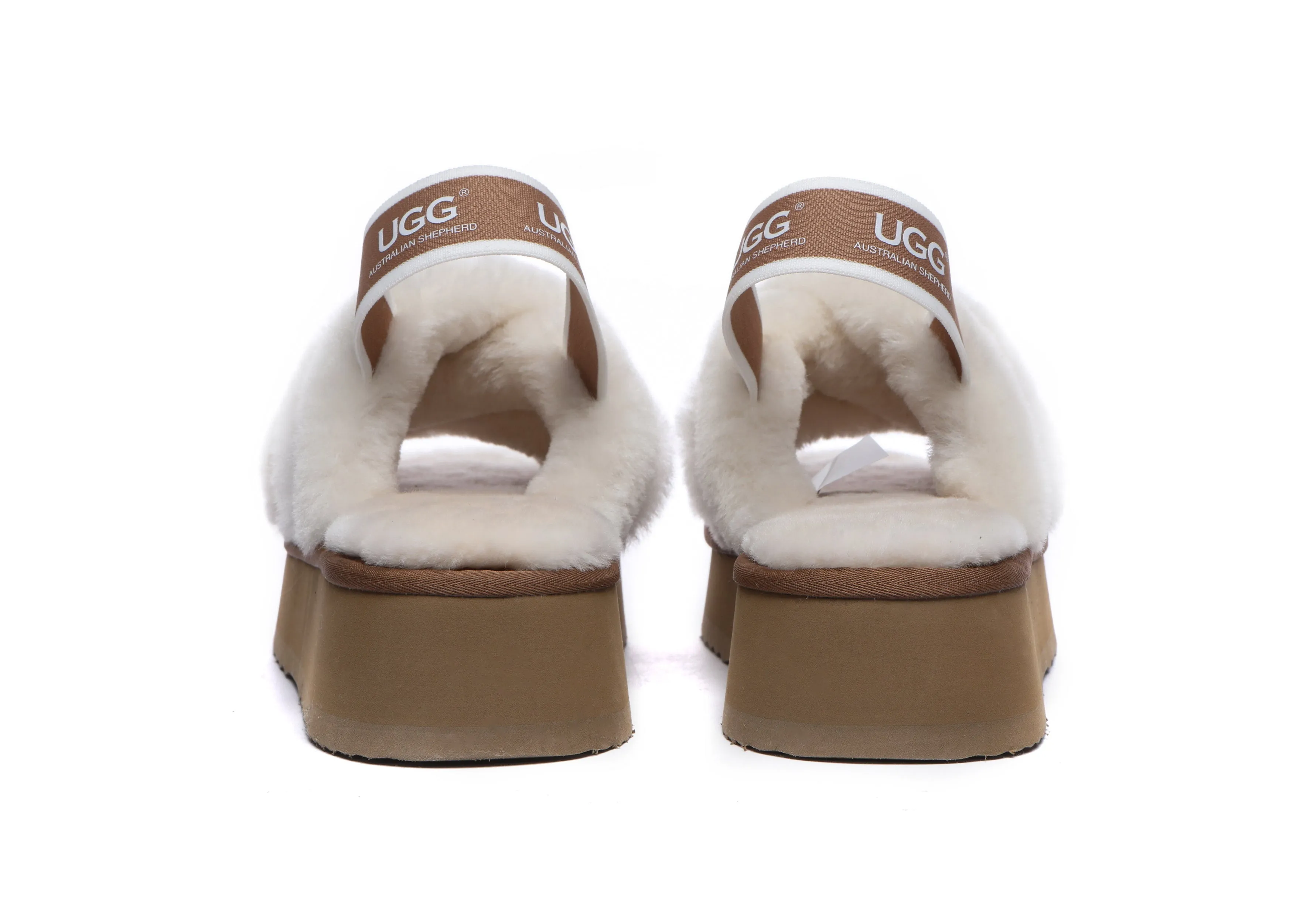 AUSTRALIAN SHEPHERD® UGG Women Crossover Platform Fluffy Slides Aditi