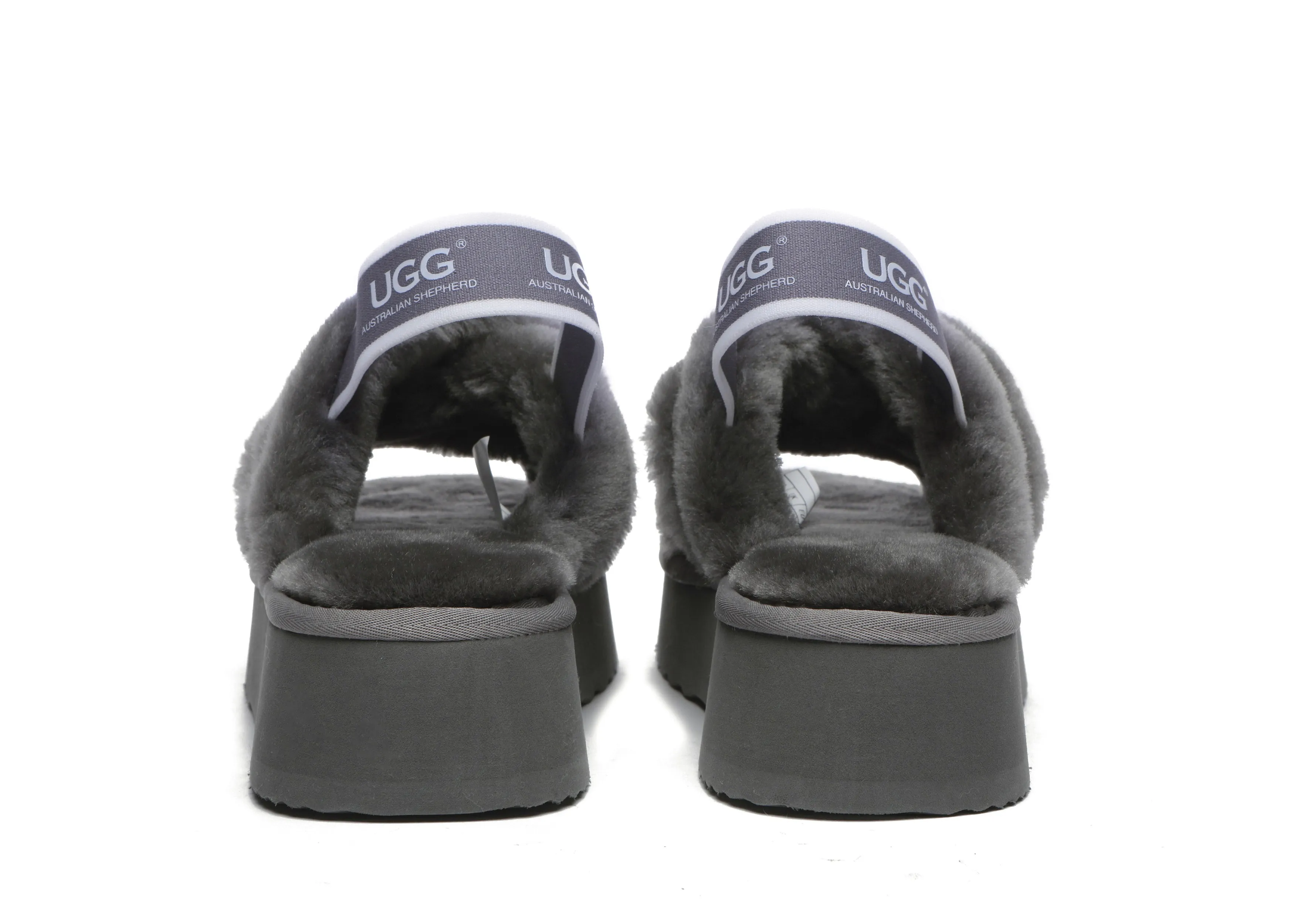 AUSTRALIAN SHEPHERD® UGG Women Crossover Platform Fluffy Slides Aditi