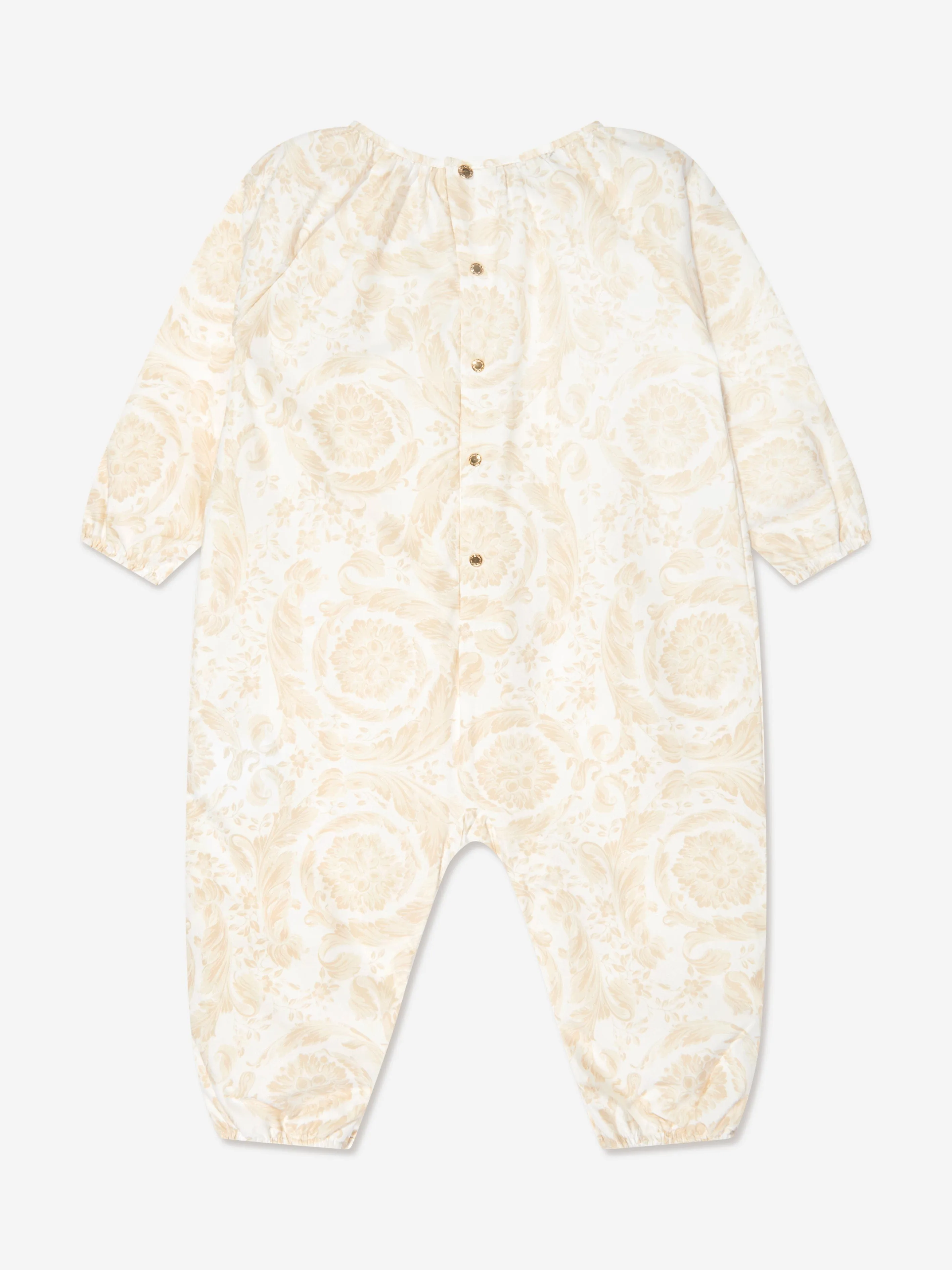 Baby Barocco Print Romper in Gold