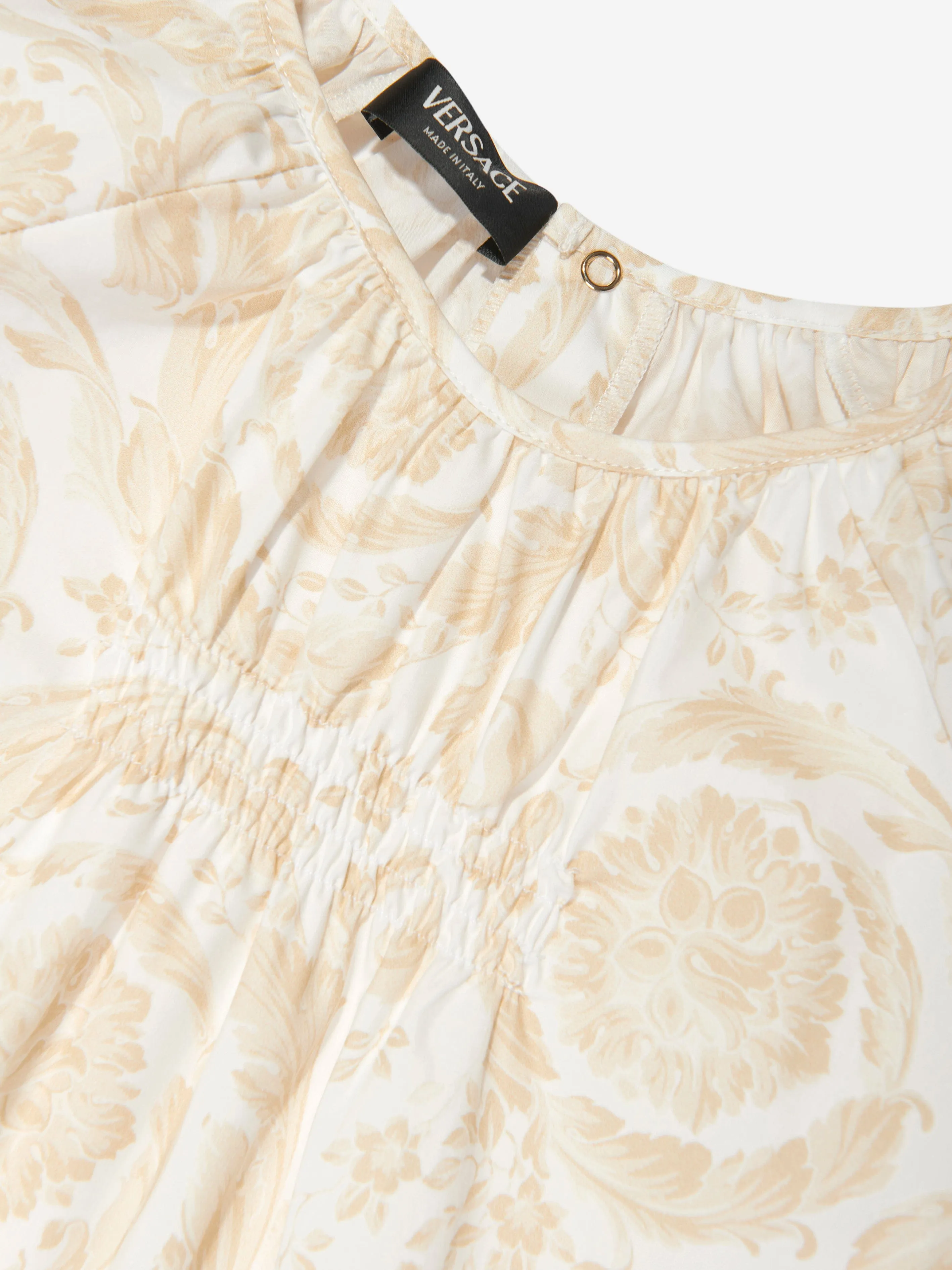 Baby Barocco Print Romper in Gold