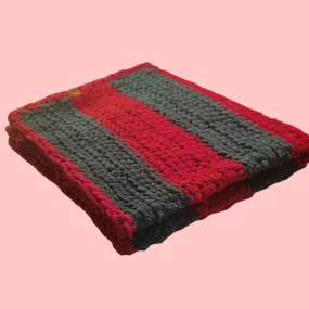 Baby Blanket or Lap Blanket Christmas Colors Red and Green