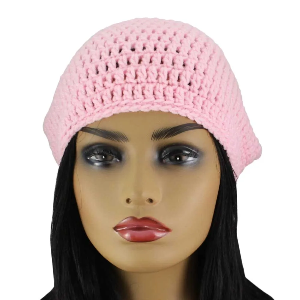 Baby Pink Crochet Beanie Hat Medium/Large - STXH29ML